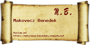 Makovecz Benedek névjegykártya